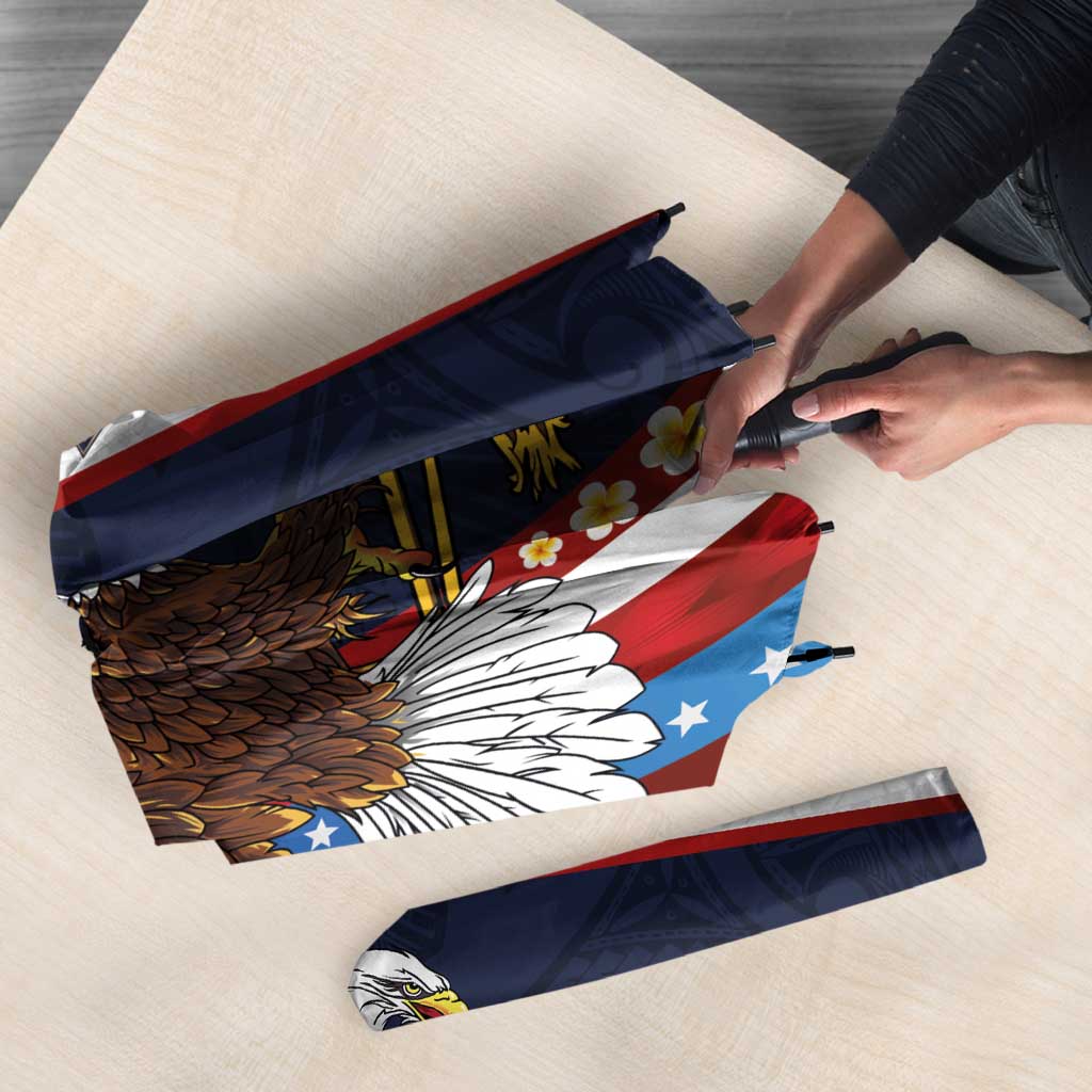 American Samoa and United States Semiquincentennial Umbrella Bald Eagle with National Flag Style LT03 - Polynesian Pride