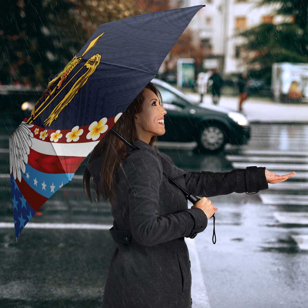 American Samoa and United States Semiquincentennial Umbrella Bald Eagle with National Flag Style LT03 - Polynesian Pride