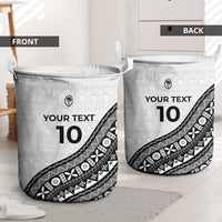 Custom Fijian Rugby Laundry Basket Tapa Pattern and Palm Tree Tribal LT03 - Polynesian Pride
