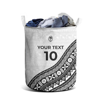 Custom Fijian Rugby Laundry Basket Tapa Pattern and Palm Tree Tribal LT03 - Polynesian Pride