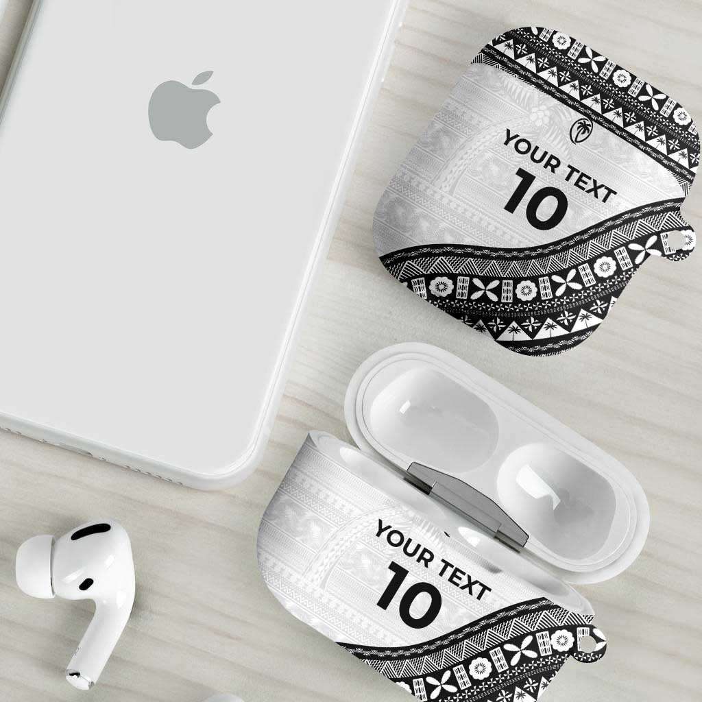 Custom Fijian Rugby AirPods Case Tapa Pattern and Palm Tree Tribal LT03 - Polynesian Pride