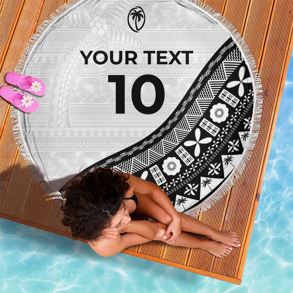 Custom Fijian Rugby Beach Blanket Tapa Pattern and Palm Tree Tribal LT03 - Polynesian Pride