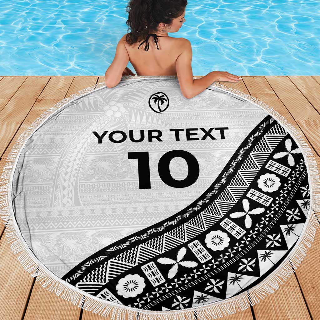 Custom Fijian Rugby Beach Blanket Tapa Pattern and Palm Tree Tribal LT03 - Polynesian Pride