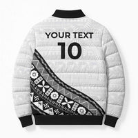 Custom Fijian Rugby Bomber Puffer Jacket Tapa Pattern and Palm Tree Tribal LT03 - Polynesian Pride