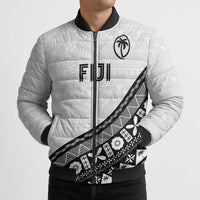 Custom Fijian Rugby Bomber Puffer Jacket Tapa Pattern and Palm Tree Tribal LT03 - Polynesian Pride