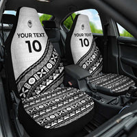 Custom Fijian Rugby Car Seat Cover Tapa Pattern and Palm Tree Tribal LT03 One Size White - Polynesian Pride