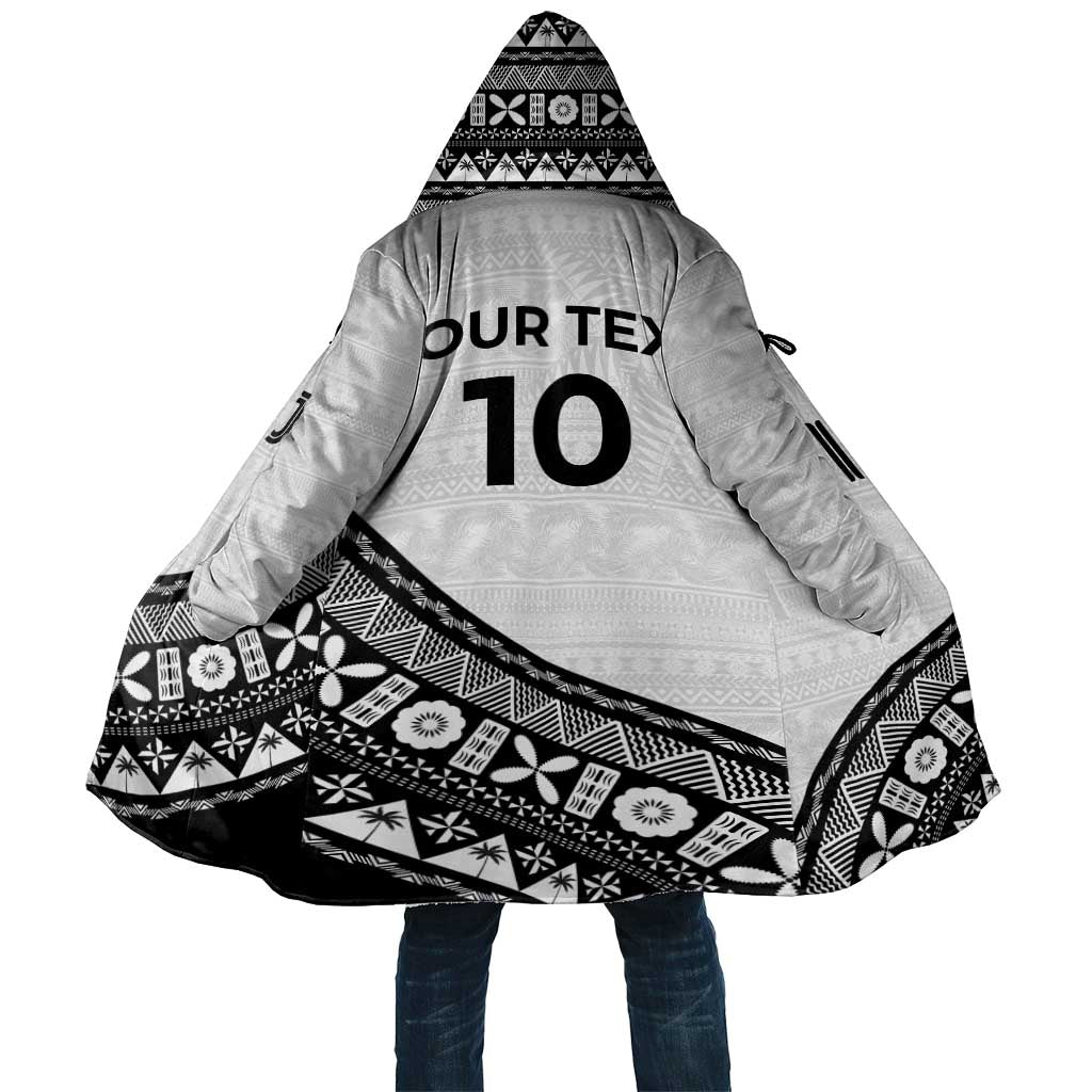 Custom Fijian Rugby Cloak Tapa Pattern and Palm Tree Tribal LT03 Unisex White - Polynesian Pride