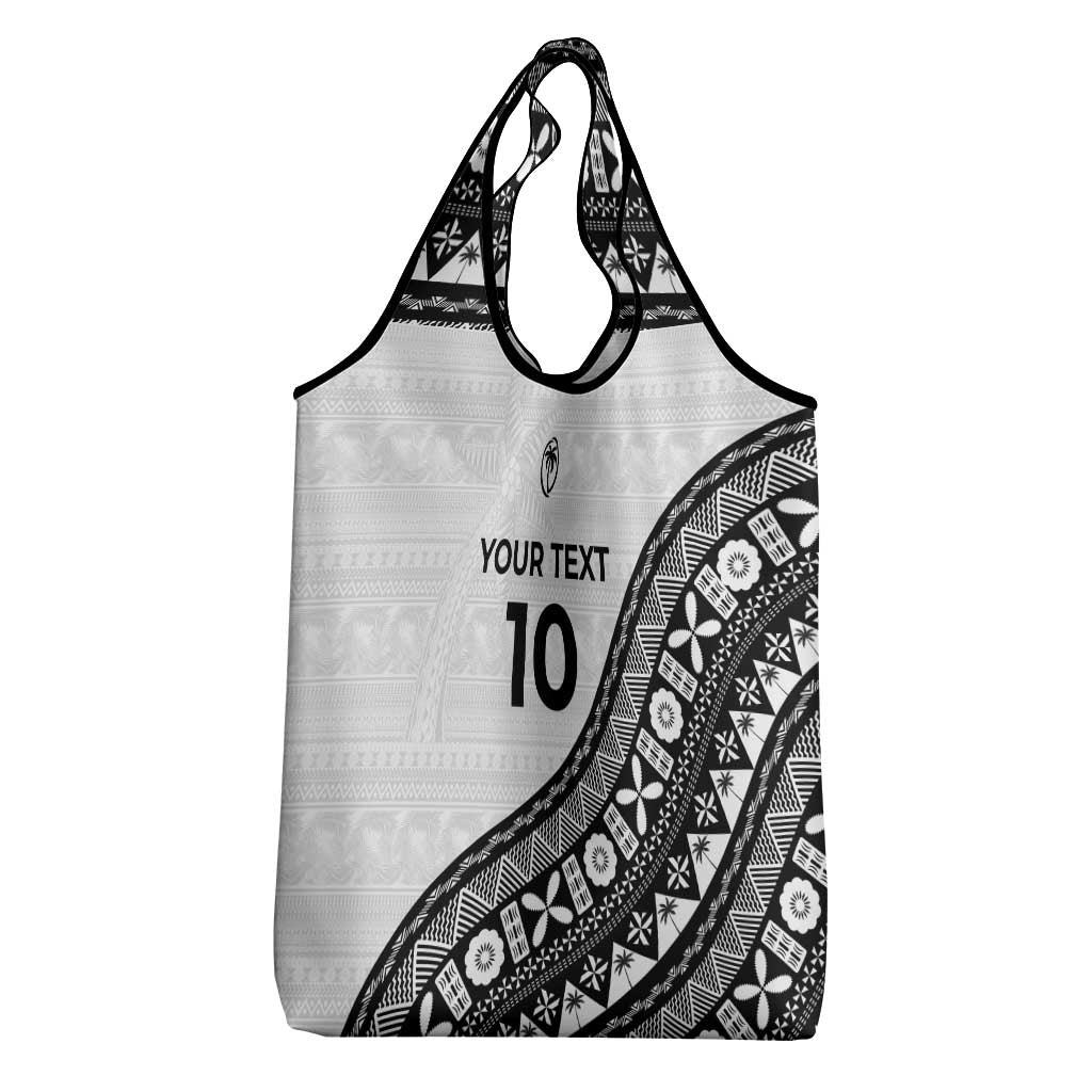 Custom Fijian Rugby Grocery Bag Tapa Pattern and Palm Tree Tribal LT03 - Polynesian Pride