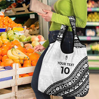 Custom Fijian Rugby Grocery Bag Tapa Pattern and Palm Tree Tribal LT03 - Polynesian Pride