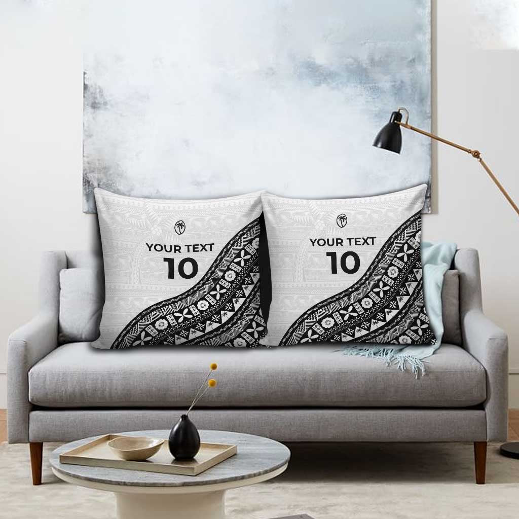 Custom Fijian Rugby Pillow Cover Tapa Pattern and Palm Tree Tribal LT03 - Polynesian Pride