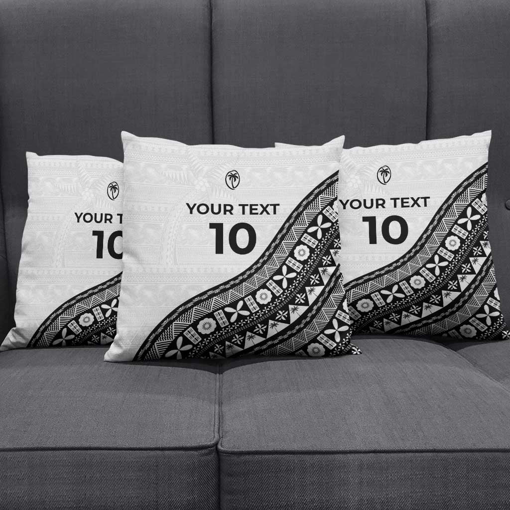 Custom Fijian Rugby Pillow Cover Tapa Pattern and Palm Tree Tribal LT03 - Polynesian Pride