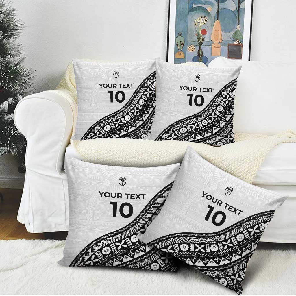 Custom Fijian Rugby Pillow Cover Tapa Pattern and Palm Tree Tribal LT03 - Polynesian Pride