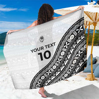 Custom Fijian Rugby Sarong Tapa Pattern and Palm Tree Tribal LT03 One Size 44 x 66 inches White - Polynesian Pride