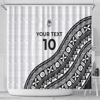 Custom Fijian Rugby Shower Curtain Tapa Pattern and Palm Tree Tribal LT03 - Polynesian Pride