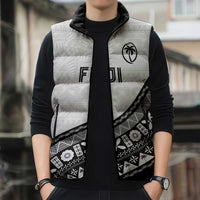 Custom Fijian Rugby Sleeveless Puffer Jacket Tapa Pattern and Palm Tree Tribal LT03 - Polynesian Pride