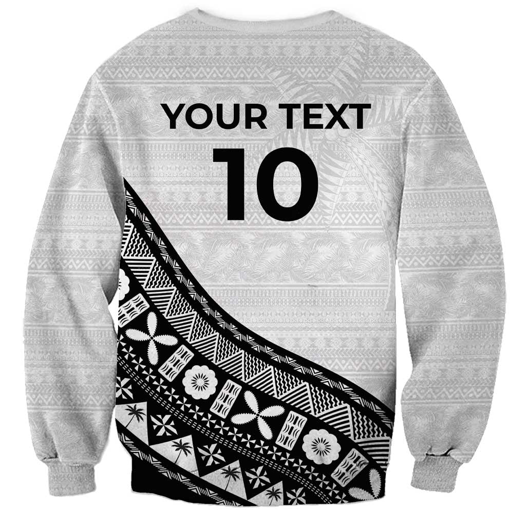 Custom Fijian Rugby Sweatshirt Tapa Pattern and Palm Tree Tribal LT03 - Polynesian Pride