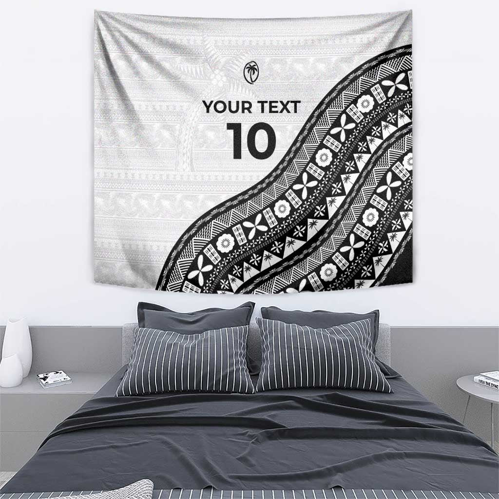 Custom Fijian Rugby Tapestry Tapa Pattern and Palm Tree Tribal LT03 - Polynesian Pride