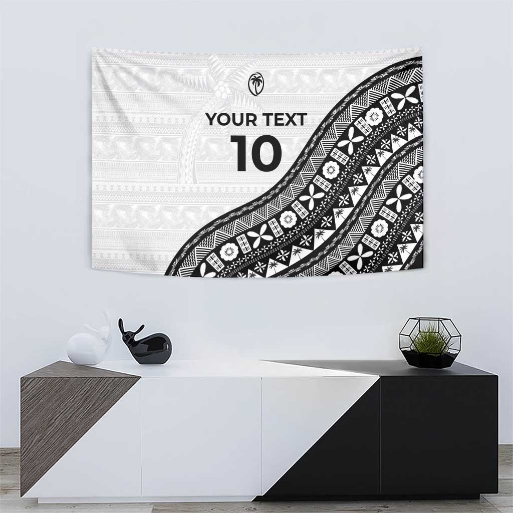 Custom Fijian Rugby Tapestry Tapa Pattern and Palm Tree Tribal LT03 - Polynesian Pride