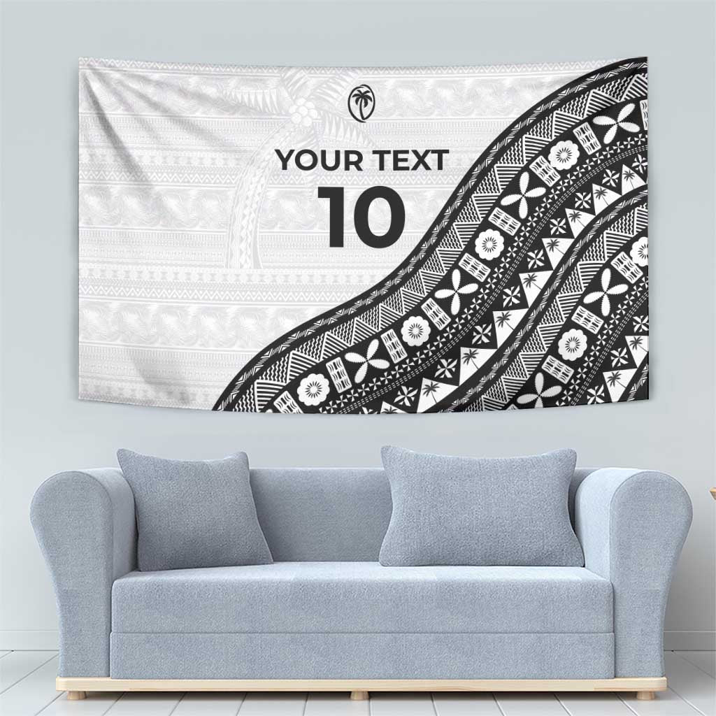 Custom Fijian Rugby Tapestry Tapa Pattern and Palm Tree Tribal LT03 - Polynesian Pride