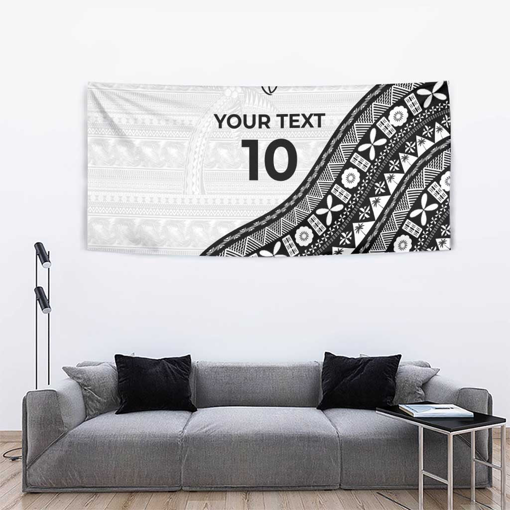 Custom Fijian Rugby Tapestry Tapa Pattern and Palm Tree Tribal LT03 - Polynesian Pride