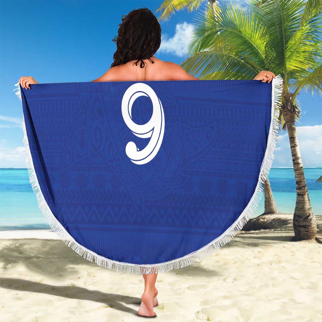 Custom Fijian Football Beach Blanket Tapa Pattern and Shark Tribal LT03 - Polynesian Pride