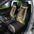 Hawaii Plumeria Lei Car Seat Cover Tiki and Kakau Pattern Black Color