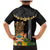 Hawaii Plumeria Lei Family Matching Mermaid Dress and Hawaiian Shirt Tiki and Kakau Pattern Black Color