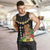 Hawaii Plumeria Lei Men Tank Top Tiki and Kakau Pattern Black Color