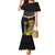 Hawaii Plumeria Lei Mermaid Dress Tiki and Kakau Pattern Black Color