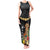 Hawaii Plumeria Lei Tank Maxi Dress Tiki and Kakau Pattern Black Color