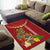 Hawaii Plumeria Lei Area Rug Tiki and Kakau Pattern Red Color