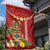 Hawaii Plumeria Lei Garden Flag Tiki and Kakau Pattern Red Color