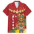 Hawaii Plumeria Lei Hawaiian Shirt Tiki and Kakau Pattern Red Color