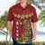 Hawaii Plumeria Lei Hawaiian Shirt Tiki and Kakau Pattern Red Color