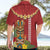 Hawaii Plumeria Lei Hawaiian Shirt Tiki and Kakau Pattern Red Color