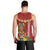 Hawaii Plumeria Lei Men Tank Top Tiki and Kakau Pattern Red Color