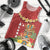 Hawaii Plumeria Lei Men Tank Top Tiki and Kakau Pattern Red Color