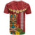 Hawaii Plumeria Lei T Shirt Tiki and Kakau Pattern Red Color