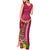 Hawaii Plumeria Lei Tank Maxi Dress Tiki and Kakau Pattern Pink Color