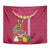 Hawaii Plumeria Lei Tapestry Tiki and Kakau Pattern Pink Color