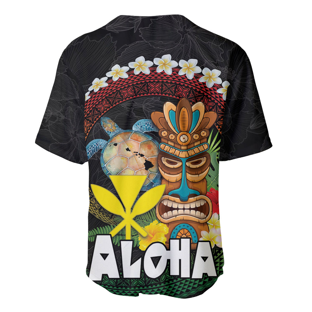Aloha Hawaii Baseball Jersey Kanaka Maoli with Polynesian Spiral Plumeria LT03 - Polynesian Pride