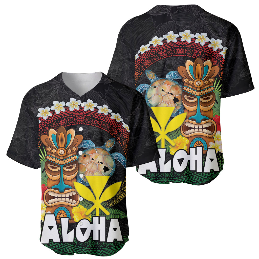 Aloha Hawaii Baseball Jersey Kanaka Maoli with Polynesian Spiral Plumeria LT03 - Polynesian Pride