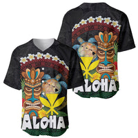 Aloha Hawaii Baseball Jersey Kanaka Maoli with Polynesian Spiral Plumeria LT03 - Polynesian Pride