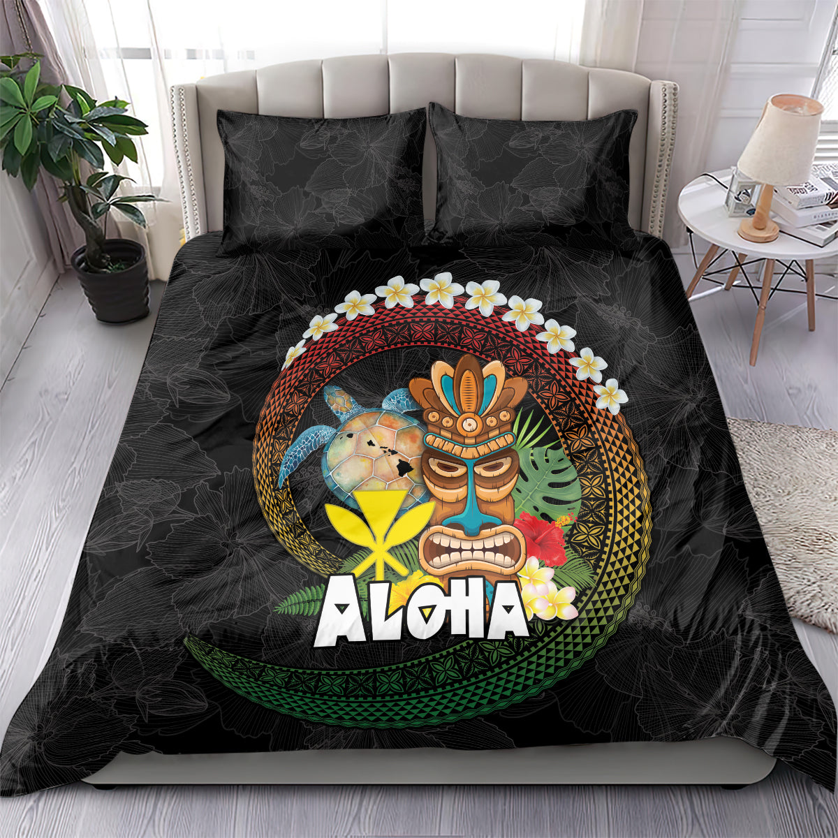 Aloha Hawaii Bedding Set Kanaka Maoli with Polynesian Spiral Plumeria LT03 - Polynesian Pride