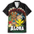 Aloha Hawaii Family Matching Puletasi and Hawaiian Shirt Kanaka Maoli with Polynesian Spiral Plumeria