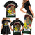 Aloha Hawaii Family Matching Short Sleeve Bodycon Dress and Hawaiian Shirt Kanaka Maoli with Polynesian Spiral Plumeria