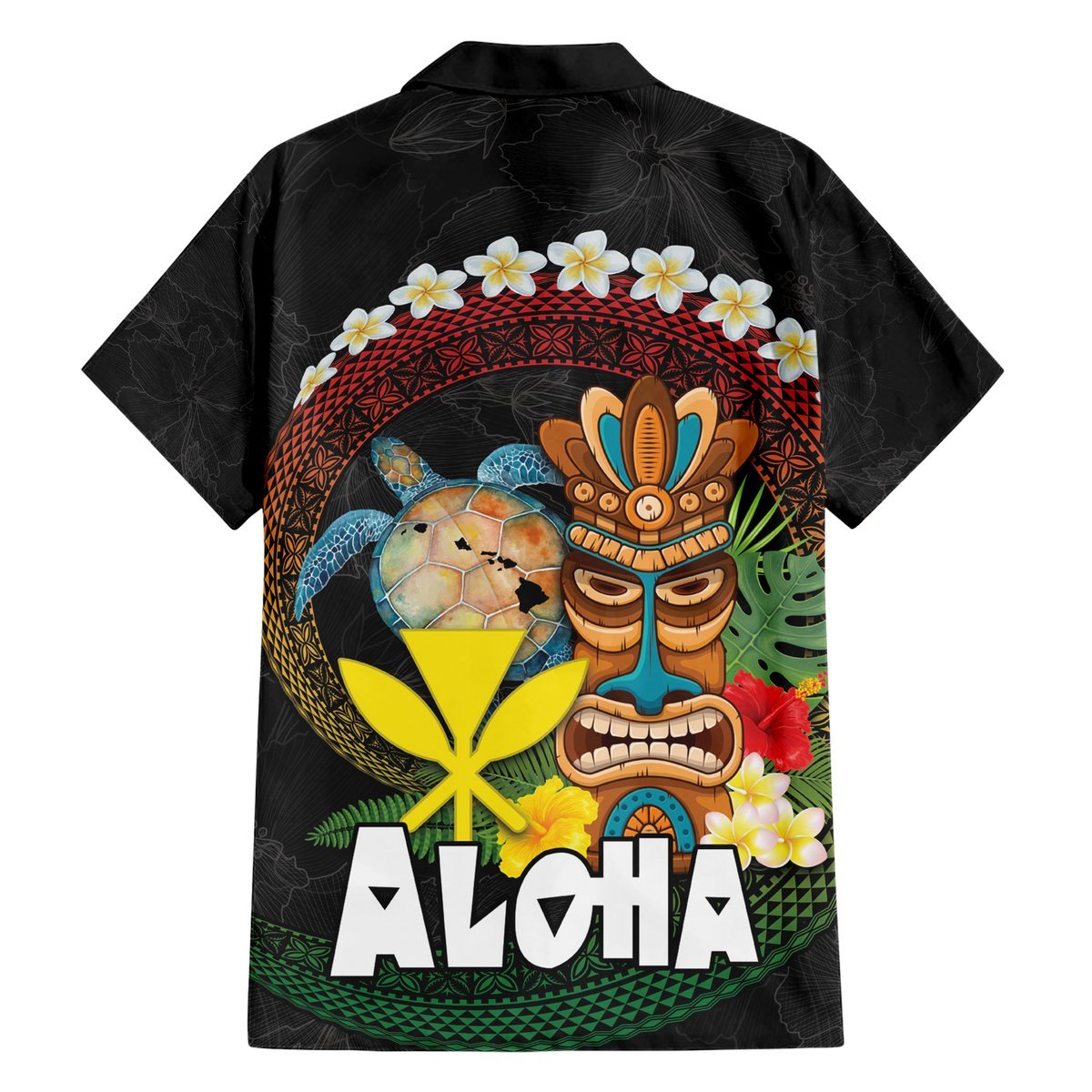 Aloha Hawaii Hawaiian Shirt Kanaka Maoli with Polynesian Spiral Plumeria LT03 - Polynesian Pride