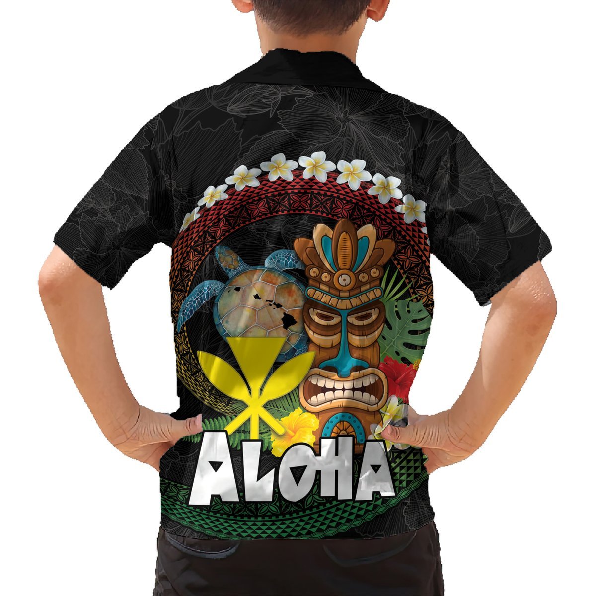 Aloha Hawaii Hawaiian Shirt Kanaka Maoli with Polynesian Spiral Plumeria LT03 - Polynesian Pride