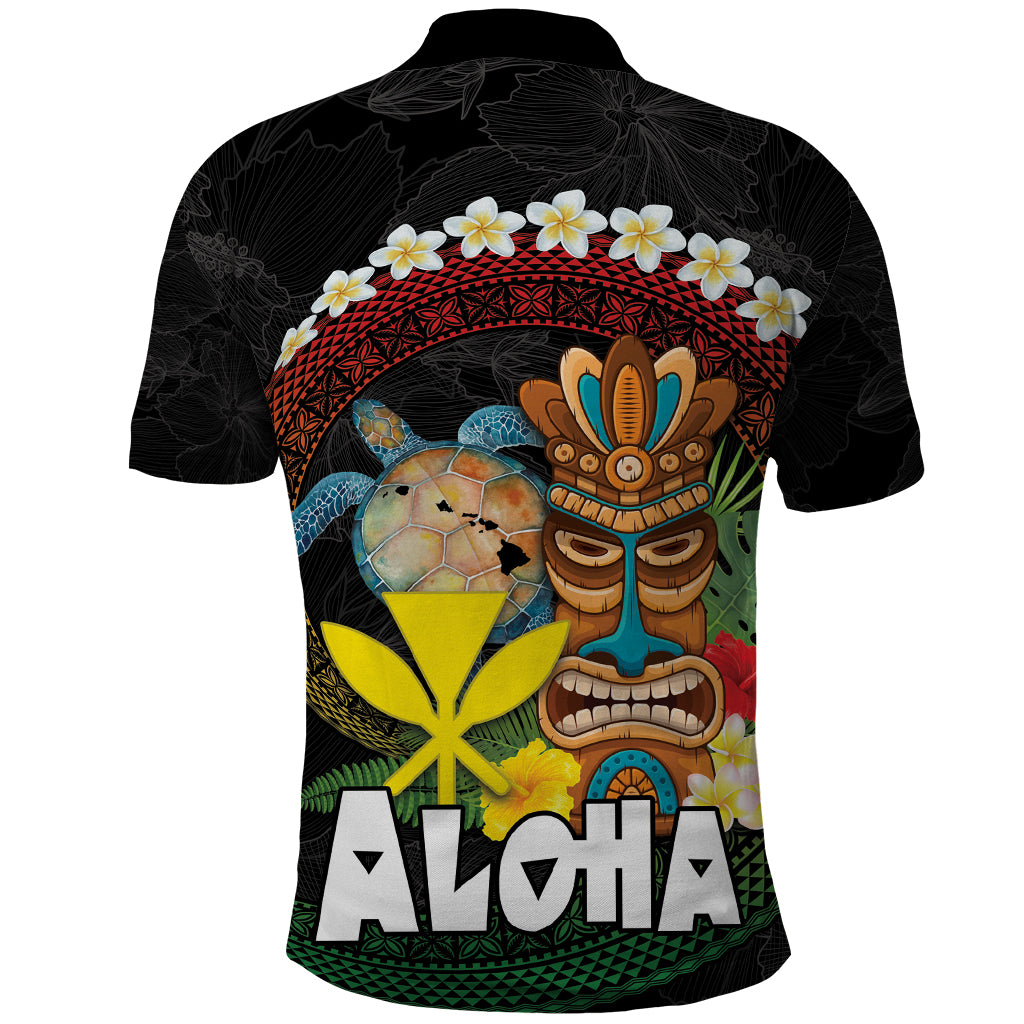 Aloha Hawaii Polo Shirt Kanaka Maoli with Polynesian Spiral Plumeria LT03 - Polynesian Pride