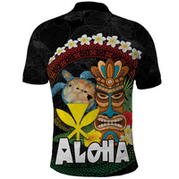 Aloha Hawaii Polo Shirt Kanaka Maoli with Polynesian Spiral Plumeria LT03 - Polynesian Pride